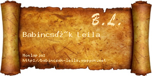 Babincsák Leila névjegykártya
